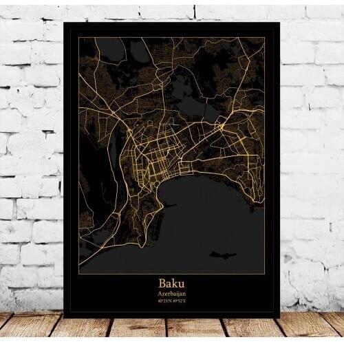 Baku Azerbaijan Map Poster