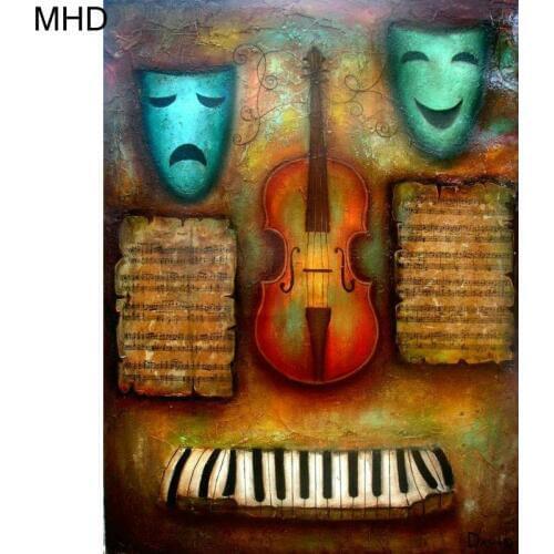 Full square diy 5d diamond painting new arrival guitar cross stitch 3d mosaic wall stickers artist home decoration kit