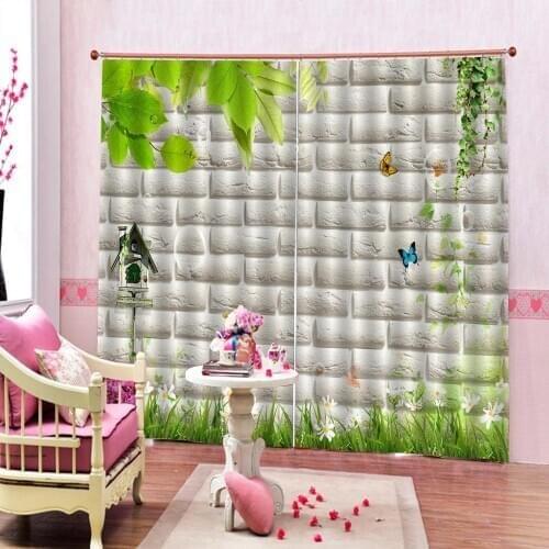 Custom curtains Leaf color butterfly wall Nature personality style alley photo print 3d curtain curtain