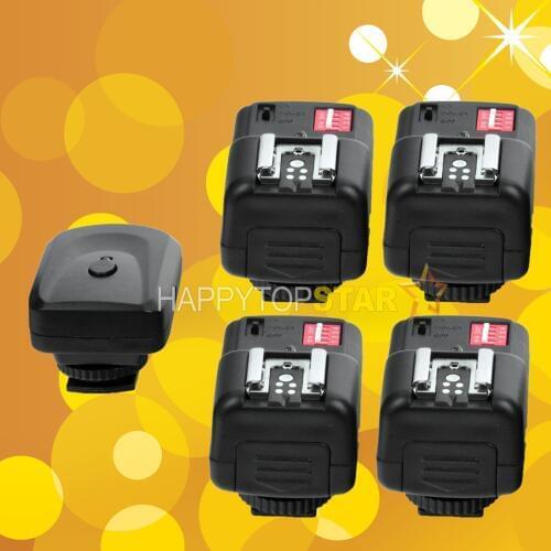 Professional PT16 16 channels Wireless Remote Flash Trigger Hotshoe Strobe Light Speedlite Transmitter with 4 Receivers