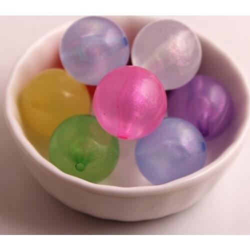 Kwoi Vita 12mm 20mm Acrylic Transparent Illusion jelly Glitter beads for Chunky Bracelet Necklace Making