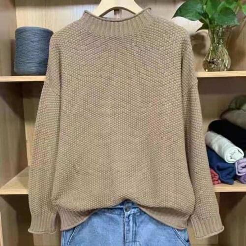 Korean Style Fashion Winter Clothes Ladies Casual Turtleneck Pullover Womens Loose Vintage Knitted Sweaters 2021