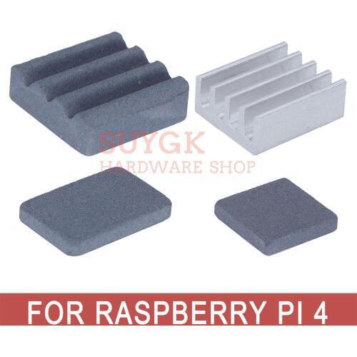 Raspberry PI 4 heat sink 4pcs SIC cooling sink Silicon carbide Ceramic radiator blind radiating fin of Raspberry PI 4 Model B 4B