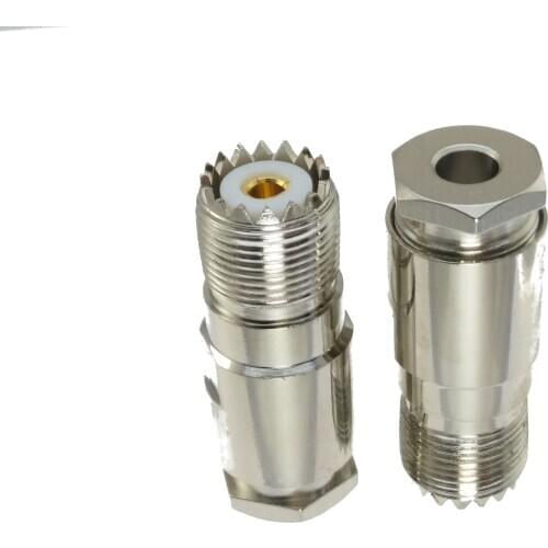 10pcs Connector UHF Female Jack SO239 SO-239 clamp For RG8X RG-8X LMR240 cable RF Coaxial