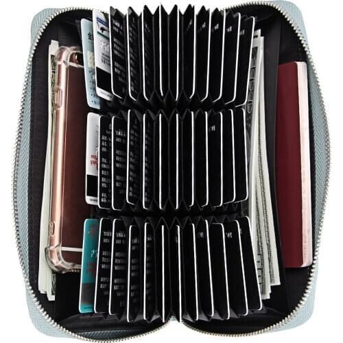 RFID Wallet For Women Genuine Leather Female Travel Purse Organ Zipper Card Holder Multi-functional Male And Female Wallet