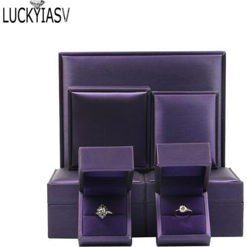 Jewelry Box Brushed PU Leather Ring Box Bracelet Necklace Box Pendant Gift Box For Jewelry Wedding Gift Box Jewelry Storage Box