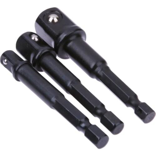 3pcs Drill Power Extension Bar 3/8 1/2 Socket 1/4 to 1/2 Adapter Hex Shank Impact Driver Socket Set Drill Bits Inbus Torquimetro