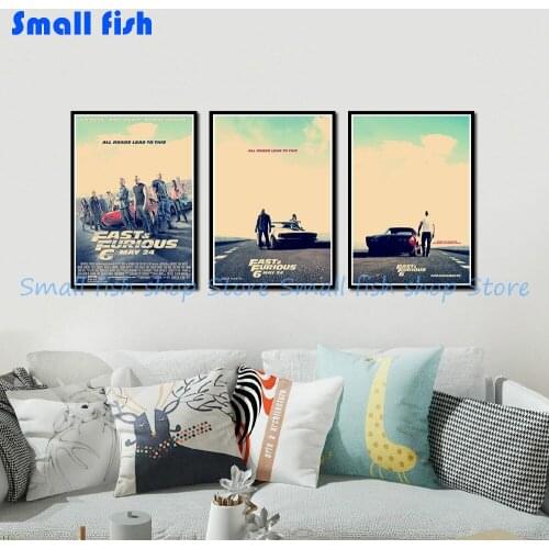 Fast & Furious 6 Vintage Retro Decorative Frame Poster Wall Posters Home Decor Gift 42*30 cm