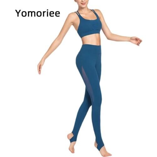 Women Yoga Set Gym Sport Workout Running Training Two-piece Set Sexy Quick Dry High Impact Mesh Sportswear Breathable Yomoriee