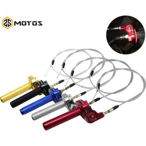 ZS MOTOS 50cc 150cc 125cc 7/8" CNC Aluminum Throttle Grip Twist Quick Action Gas Throttle Settle With Cable For Dirt Pit Bike