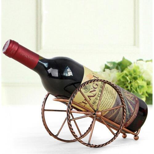 1PC Retro Metal Cube Wine Holder iron Red Wine Rack Home Beer whisky Bottles Support Tool Furnishings Accessories JL 217