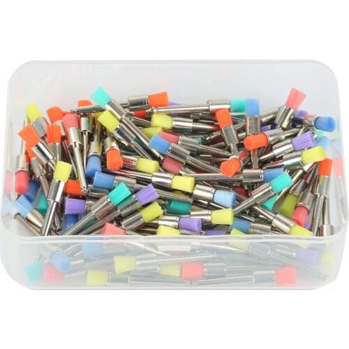 100Pcs Dental Nylon Latch Small Flat Polishing Polisher Prophylaxis Brushes Disposable Dental Lab Care Brush Head