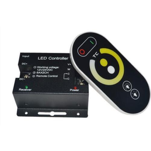 3pcs DC12-24V 6AX2CH Wireless RF RGB full touch controller with remote LED single color dimmer WW/CW CCT temperature adjust