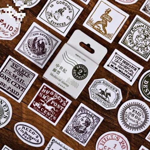45sheets/set Sticker Set Medieval Stamp Series Diy Cute Stickers Ins Style Scrapbooking School Suppliers Stationery Art Supplies