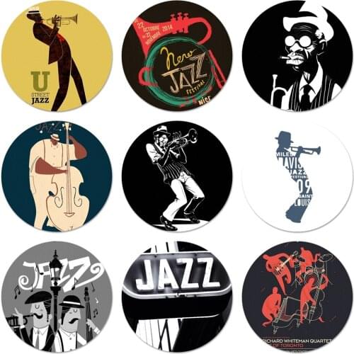 58mm Blue Note Jazz Music Records Badge Brooch Pin Accessories For Clothes Backpack Decoration gift