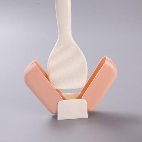 Automatic Opening And Closing Rice Spoon Dust Cover Household Plastic Rice Spoon Set Rice Spoon Storage Rack Kitchen Tools