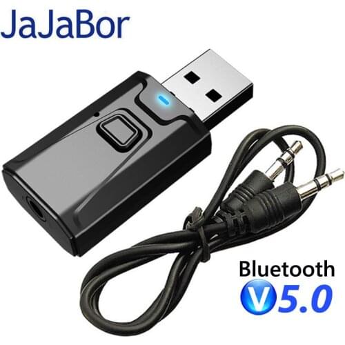 JaJaBor Bluetooth 5.0 Car Adapter Wireless Handsfree USB Receiver Transmitter 3.5mm AUX Audio Music MP3 Player Car Kit
