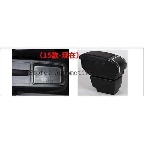 Car Armrest Box Case For Skoda Fabia 2015-2018 Armrest Central Store Content Storage Box With Cup Holder Ashtray