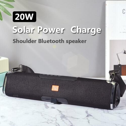 Solar Power Bluetooth Speaker Boombox Soundbar Portable Column Subwoofer Waterproof Music Center Home Theater Handsfree PC FM TF