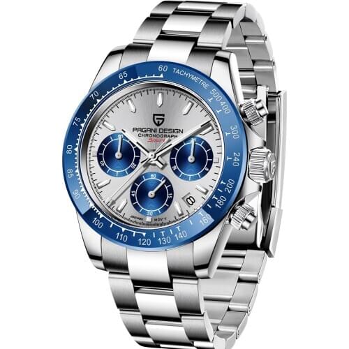 Pagani Design 40mm Quartz watches mens wristwatches fashtion waterproof Multifunction 316 Stainless steel strap date