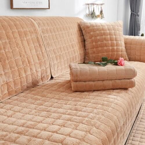 Thicken Crystal Velvet L shape Sofa Cover Slip Resistant Slipcover Seat European Couch Cover Sofa Towel for Living Room Decor
