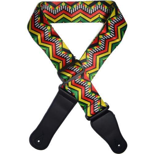 Colorful Guitar Strap Adjustable Strap Pattern Design for Acoustic Electric Guitar and Bass