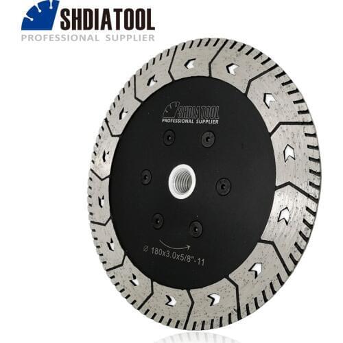 SHDIATOOL 1pc 180mm Diamond Dual Grindng Disc 5/8-11 Saw Blade For Marble Concrete 7" Dual Blade For Cut Grind Sharpen Granite
