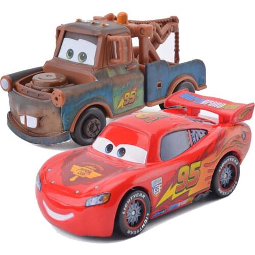 Disney Pixar Cars 2 Lightning McQueen And Mater Best Friends Combination 1:55 Alloy Toy Vehicle Children Educational Toys