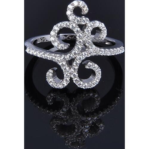 Designer Fashion 925 Sterling Silver Jewelry 3A Cubic Zirconia Party Ring