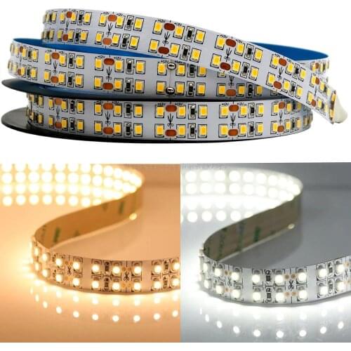 Double Row 2835 LED Strip 1200 LEDs White /Warm white IP20 / IP67 Waterproof 240 leds/m 3528 SMD Flexible Stripe DC12V Ribbon