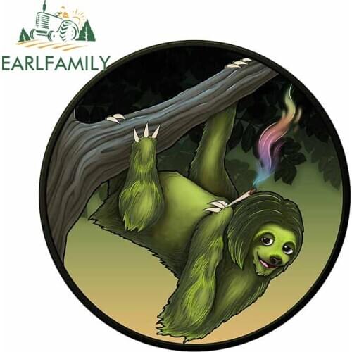 EARLFAMILY 13cm x 12.8cm For Silly Sloth Graffiti Car Sticker Campervan Decal Waterproof Sticker Scratch-Proof Decoration