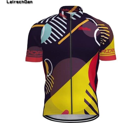 LairschDan Men Short Sleeve Cycling Jersey Summer Road Bicycle Riding Clothing Mountain Bike Cycle Equip Comfortable Sports Wear