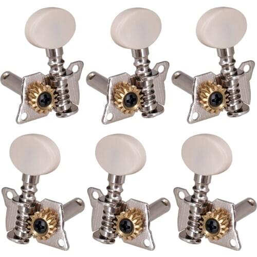 Chrome Silver Acoustic Guitar Open 3R3L String Tuning Pegs Keys Tuner Head Knobs