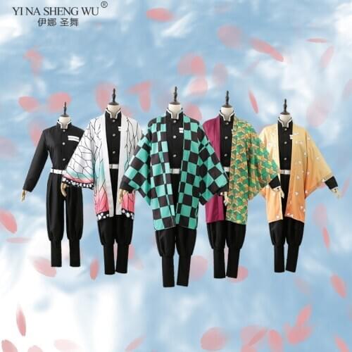 Anime Demon Slayer Kimetsu No Yaiba Kamado Tanjirou Agatsuma Zenitsu Tomioka Giyuu Nezuko Kimono Uniform Cosplay Costume Hot