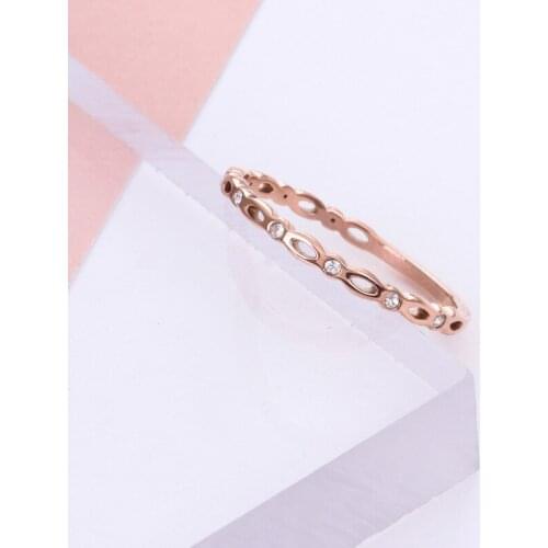 New Stainless steel rings for women anillos mujer, fashion rhinestone ring crystal bague femme rose gold color jewelry 2019