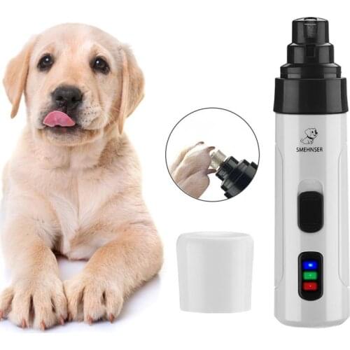 Pet Nail Polisher For Dog Electric Manicure Device With USB Charging Nail Clippers Cutting Grooming Cordless T-Blade Trimmer Set