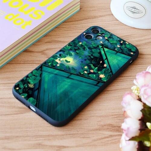 For iPhone Moonlight In The Lotus Pond Print Soft Matt Apple iPhone Case 6 7 8 11 12 Plus Pro X XR XS MAX SE