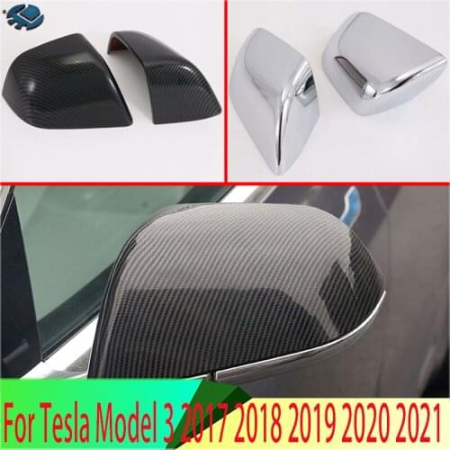 For Tesla Model 3 2017 2018 2019 ABS Door Side Mirror Cover Trim Rear View Cap Overlay Molding Garnish
