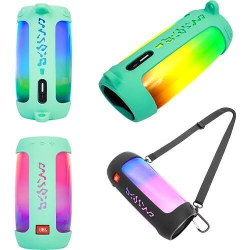 2020 New Bluetooth Speaker Case Silicone Case Cover With Strap Carabiner For JBL Pulse 4 Wireless Bluetooth Speaker case