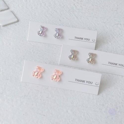 New Cute Mini Earrings Colorful Candy Bear Stud Earrings Resin Sweet Korean Version Women Girls Trend Daily Jewelry