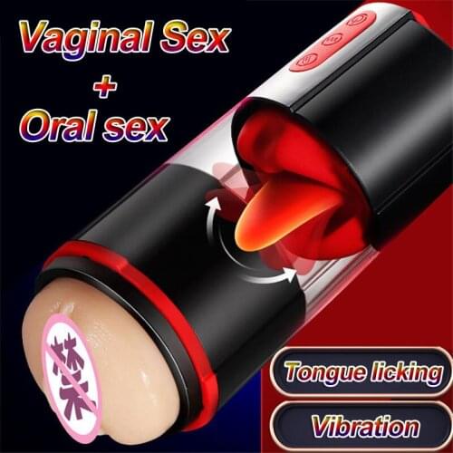 Oral Sex Soft Silicone Tongue Licking Blowjob Realistic Troating Male Masturbator Pocket Vagina Real Pussy Sex Shop Toys For Men