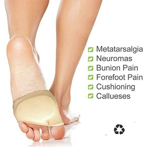 Metatarsal Sleeve Pads Half Toe Bunion Sole Forefoot Gel Pads Cushion Half Sock Supports Foot Care Tool 2pcs