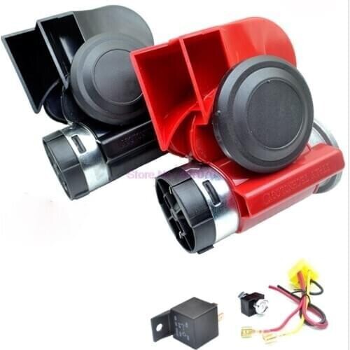 By DHL or Fedex 10sets 12V Super Loudly Air Horn Snail Compact Horns For Motorcycle Car Truck Boat RV Modification Parts