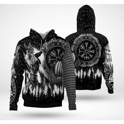 Viking Tattoo 3D Hoodies Printed Pullover Men For Women Hip Hop Sweatshirts Fashion Sweater Apparel Drop Shipping 04