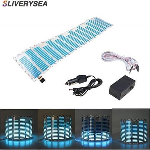 SLIVERYSEA Music Beat Activated Car Stickers Equalizer Glow Blue LED Light Audio Voice Rhythm Lamp