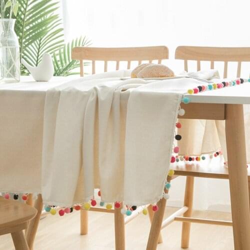 Modern Table Cloth Chair Sashes for Wedding Table Decoration Lace Linen Tablecloth with Embroidery Table Cloth Rectangular Party