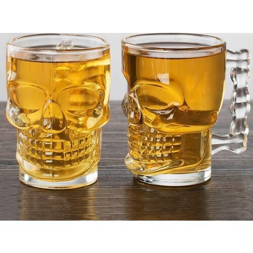 High capacity glass Skull Head cup Whiskey Beer Glass red Wine Cups mug Home Bar party Glass drinkware glass mugs