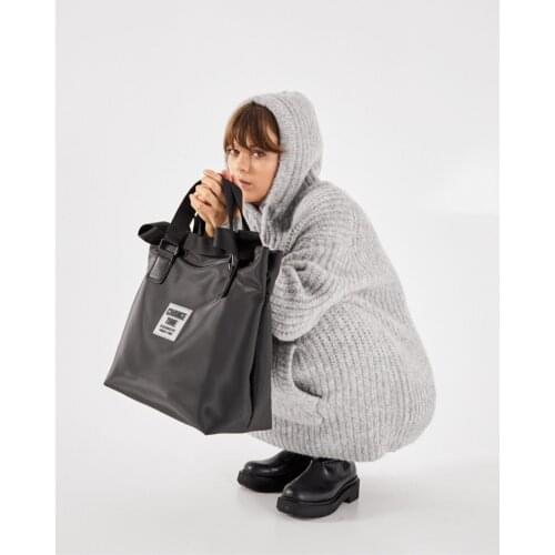 Womens Black Popped Shopper Shoulder Bag Handbags Weekend Bag, Luggage Bags Clothing Organizer