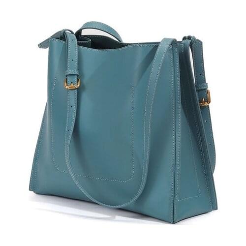 2021 New Genuine Leather Women Commute Tote Bag Female Casual Shoulder Bags Ladies Trend Brand Designer Handbag Large Capacity