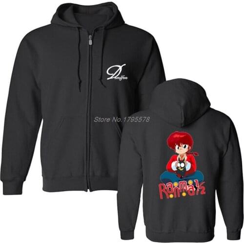Anime Ranma Nibun-no-Ichi Hoodie Brand-clothing Hip Hop Men Fleece Hoody Cotton Sweatshirt Cool Coat Tops Harajuku